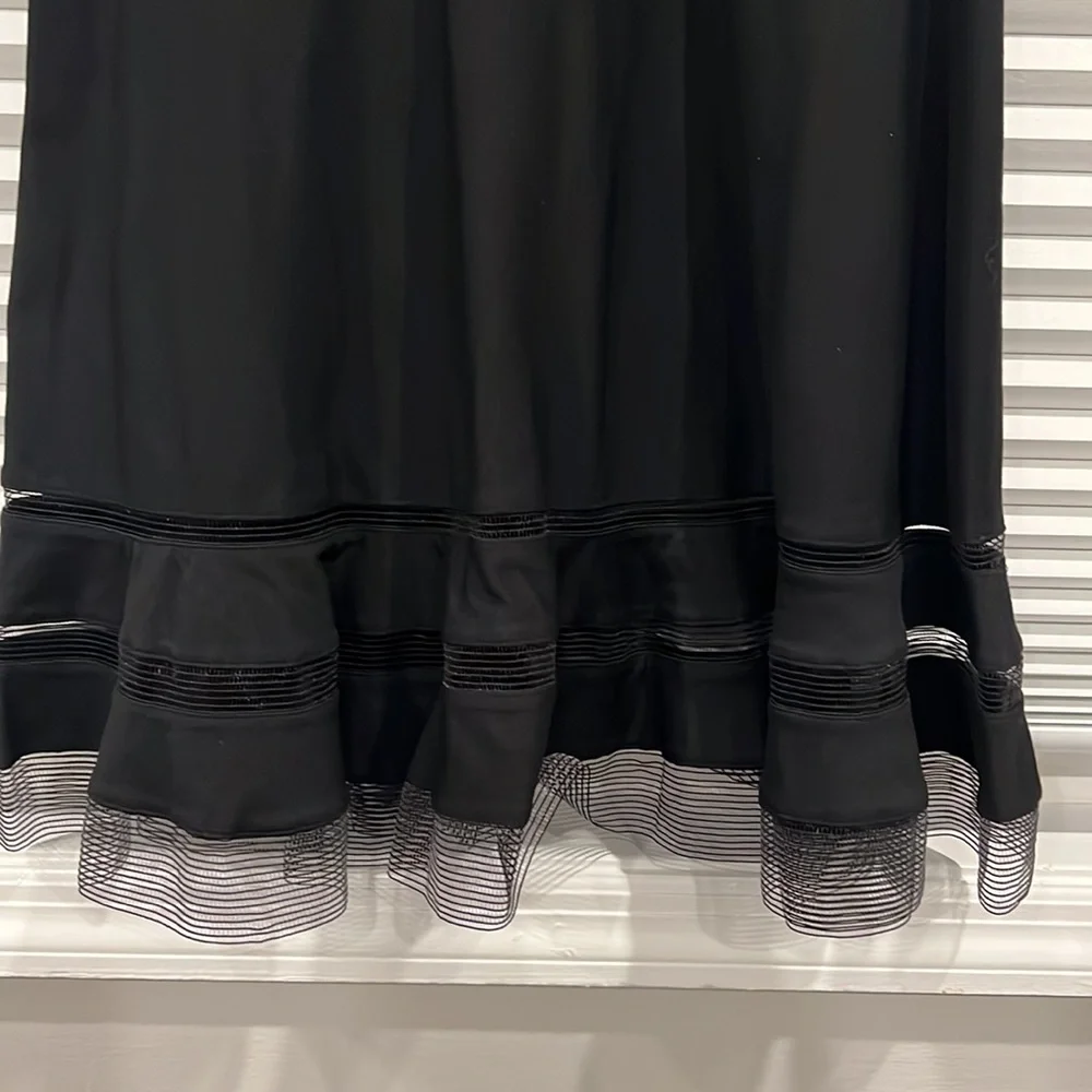TADASHI SHOJI ILLUSION COCKTAIL DRESS W/ TULLE DETAIL & BACK ZIPPER CLOSURE - Picture 7 of 13